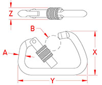 Line Drawing for Extra Large Screw Lock Harness Clips