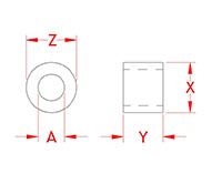 Line Drawing for Aluminum Stop Sleeves