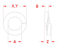 Line Drawing for Split Lock Washers