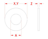 Line Drawing for Flat Washers