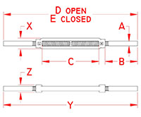 Line Drawing for Forged Stub and Stub Turnbuckles