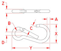 Line Drawing for Key Lock Spring Clips