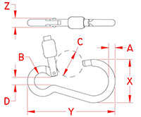 Line Drawing for Open Out Slide Lock Clips