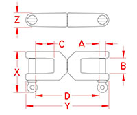 Line Drawing for Heavy Duty Jaw & Jaw Swivels