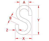 Line Drawing for "S" Hooks
