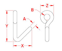 Line Drawing for Downhaul Hooks