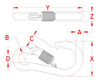 Line Drawing for Screw Lock Spring Clips