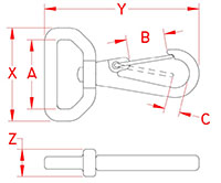 Line Drawing for Swivel Web Clips