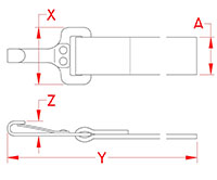 Line Drawing for Webbing Assemblies with Bimini Clip