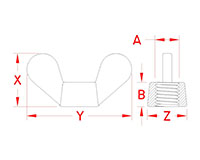 Line Drawing for Wing Nuts