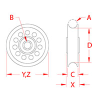 PullPro™ 316 Stainless Steel Rope Sheave Bearings - 2
