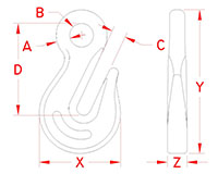 Line Drawing for Eye Grab Hooks