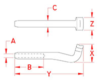 Line Drawing for Swage "T" Terminals