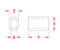 Line Drawing for Stainless Steel Swage Sleeves