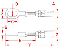 Line Drawing for Quick Attach™ Gate Eyes