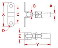 Line Drawing for Quick Attach™ Wall Mounts