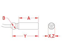 Line Drawing for Tri Star Light Emitting Diode (LED) Lights