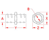 Line Drawing for Screw-In Couplings