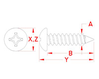 Line Drawing for Panhead Wood Screws