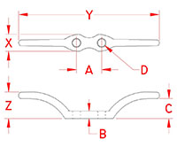 Line Drawing for Flagpole Cleats