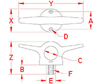 Line Drawing for Lift Eye Cleats