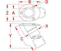 Line Drawing for Heavy Duty Top Rod Holders