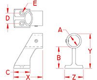 Line Drawing for Rail Stanchion Center