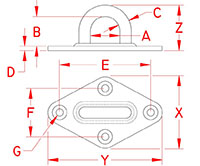 Line Drawing for Stamped Diamond Pad Eyes