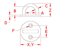 Line Drawing for Round Pad Eyes