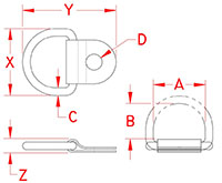 Line Drawing for Folding Pad Eyes
