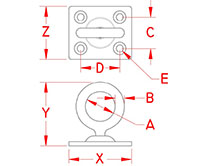 Line Drawing for Swivel Pad Eyes