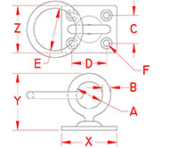 Line Drawing for Swivel Pad Eyes with Ring