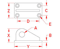 Line Drawing for Tow Pad Eyes