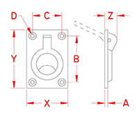 Line Drawing for Heavy Duty Flush Lift Ring