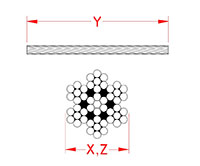 Line Drawing for 7 x 7 Wire Rope