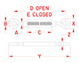 Line Drawing for Eye and Eye Turnbuckles