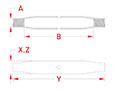 Line Drawing for Closed Body Turnbuckles