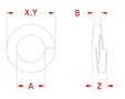 Line Drawing for Split Lock Washers