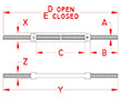 Line Drawing for Forged Full Thread Turnbuckles