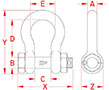 Line Drawing for US Bolt Anchor Shackles