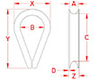 Line Drawing for Mil. Spec Thimbles