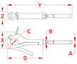 Line Drawing for Pelican Hooks and Swage Stud