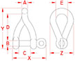 Line Drawing for Twist Shackles with Captive Pin