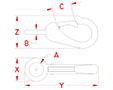 Line Drawing for Fixed Eye Snap Hooks