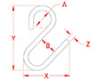 Line Drawing for "U" Hooks