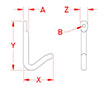 Line Drawing for Tack Hooks