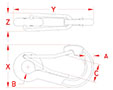Line Drawing for Wire Lever Harness Clips