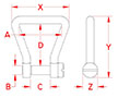 Line Drawing for Webbing Shackles