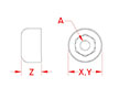 Line Drawing for Unified National Coarse (UNC) Thread Cover Nut Sets