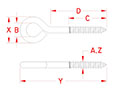 Line Drawing for Lag Eye Screws